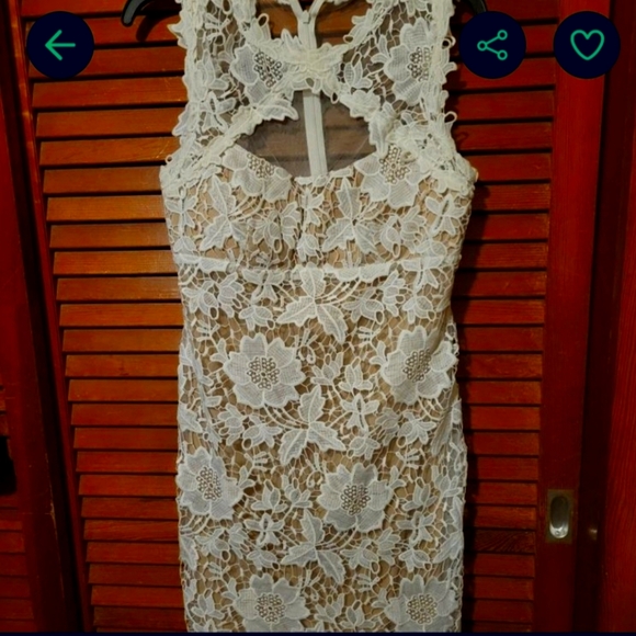 White and beige cocktail dress - Picture 1 of 1